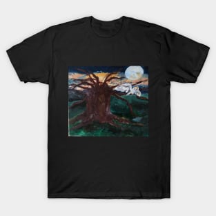 Under the Blue Moon Fantasy Painting T-Shirt